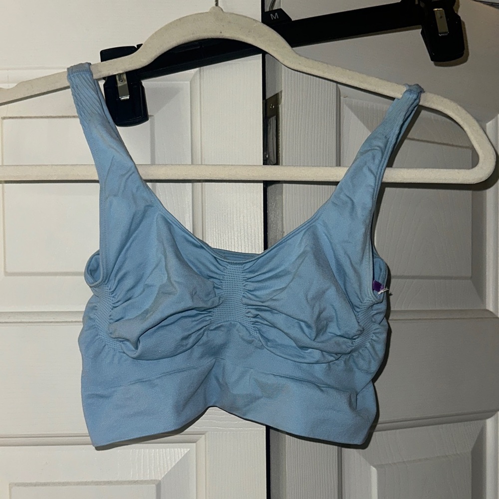 YITTY Sky Blue Ruched Sports Bra